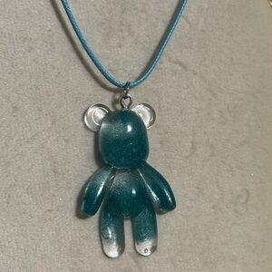 Adorable Blue Bear Pendant Necklace for Kids